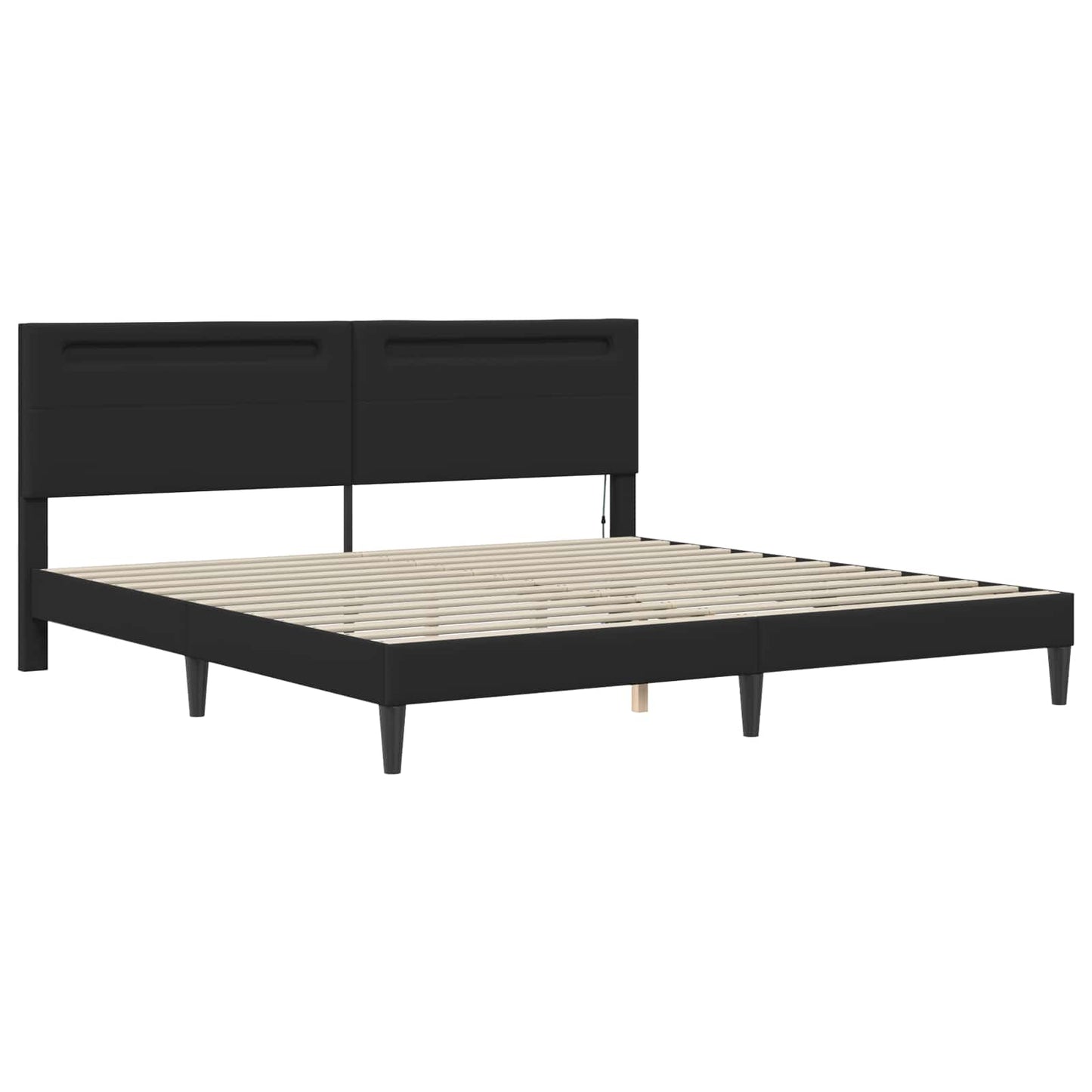 Struttura del letto con testiera Nero 200 x 200 cm Similpelle | homemem39