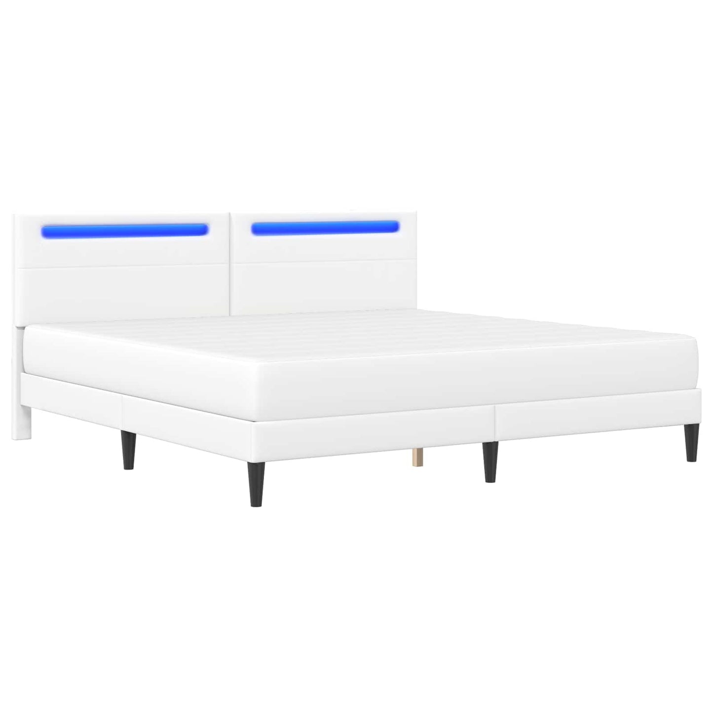 Struttura del letto con testiera Bianco 200 x 200 cm Similpelle | homemem39