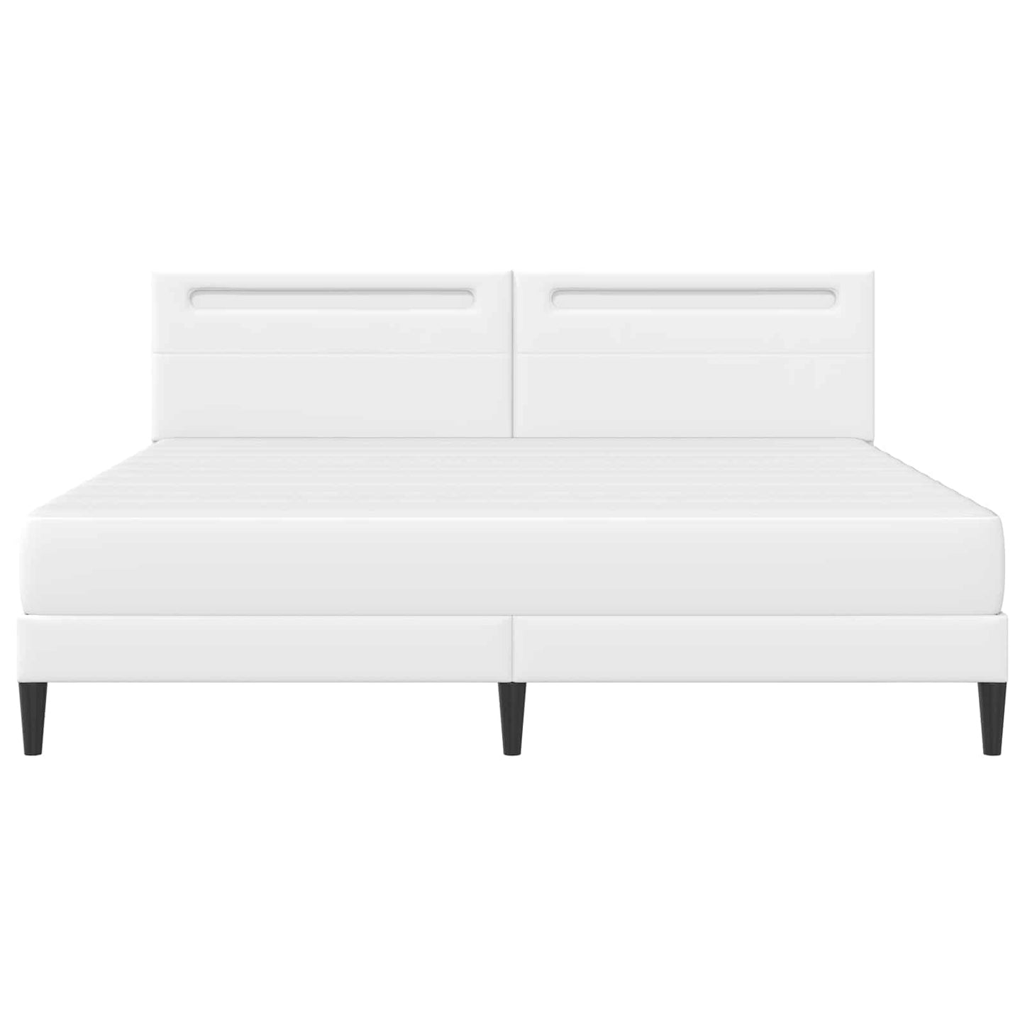 Struttura del letto con testiera Bianco 200 x 200 cm Similpelle | homemem39