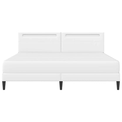 Struttura del letto con testiera Bianco 200 x 200 cm Similpelle | homemem39