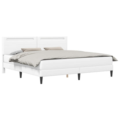 Struttura del letto con testiera Bianco 200 x 200 cm Similpelle | homemem39