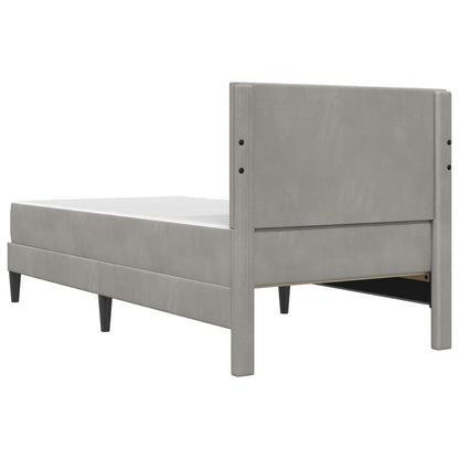 Struttura letto con materasso Grigio chiaro 80 x 200 cm Velluto | homemem39