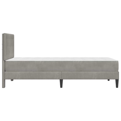 Struttura letto con materasso Grigio chiaro 80 x 200 cm Velluto | homemem39