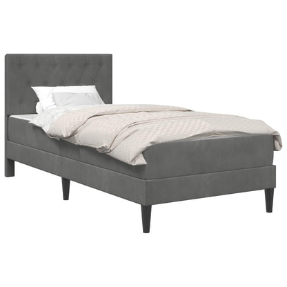 Struttura letto con materasso Grigio scuro 80 x 200 cm Velluto | homemem39