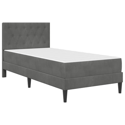 Struttura letto con materasso Grigio scuro 80 x 200 cm Velluto | homemem39