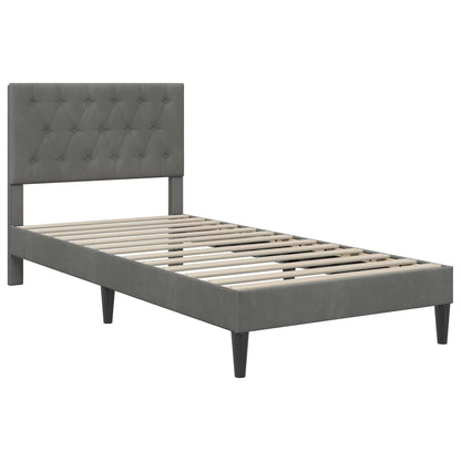 Struttura letto con materasso Grigio scuro 80 x 200 cm Velluto | homemem39