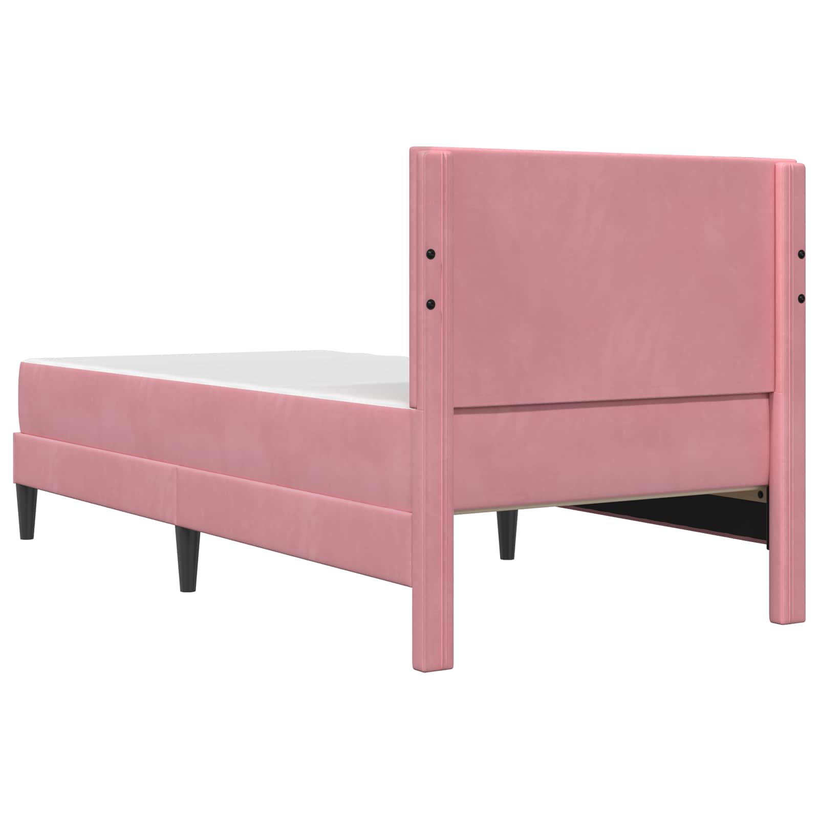 Struttura letto con materasso Rosa 80 x 200 cm Velluto | homemem39
