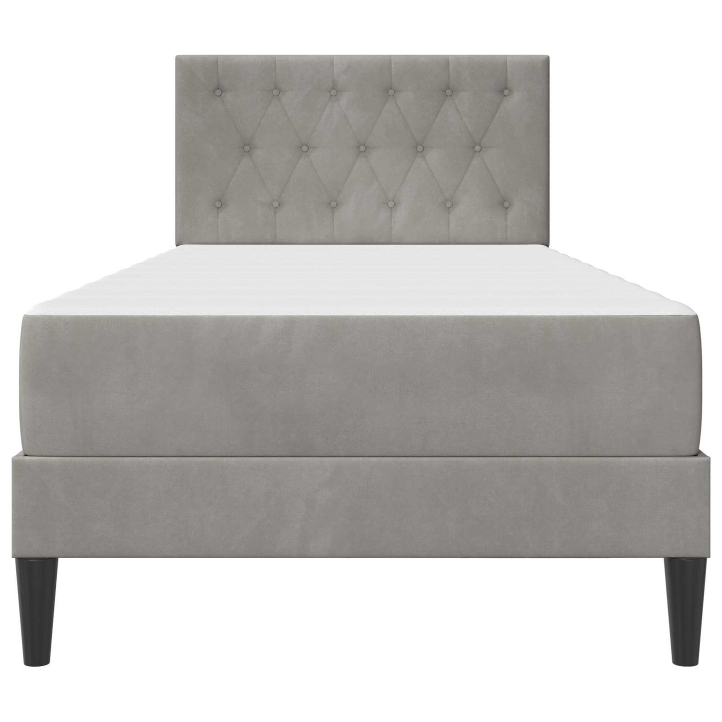 Struttura letto con materasso Grigio chiaro 90 x 190 cm Velluto | homemem39