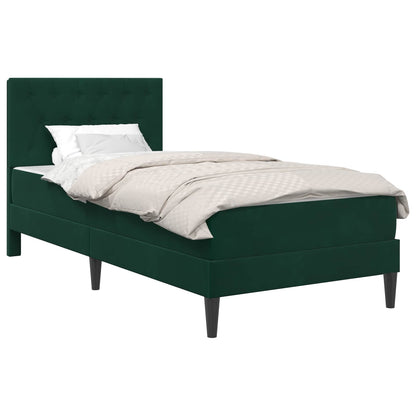 Struttura letto con materasso Verde Scuro 90 x 190 cm Velluto | homemem39