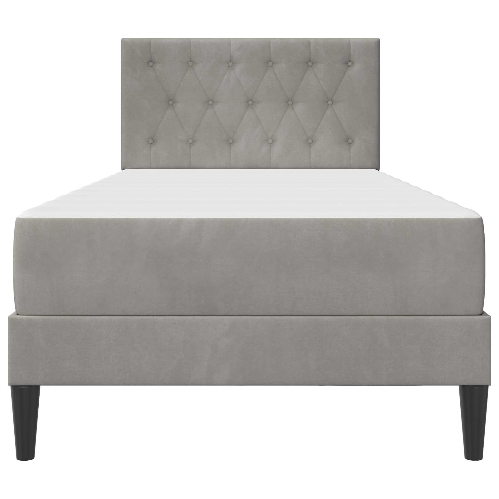 Struttura letto con materasso Grigio chiaro 90 x 200 cm Velluto | homemem39