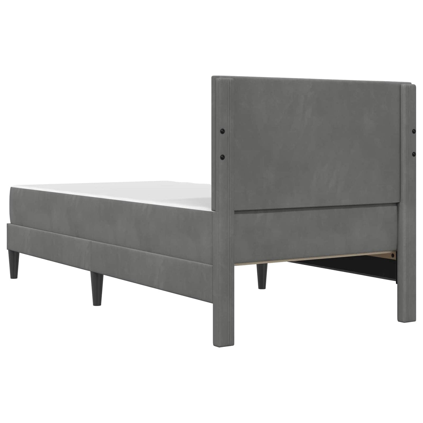 Struttura letto con materasso Grigio scuro 90 x 200 cm Velluto | homemem39