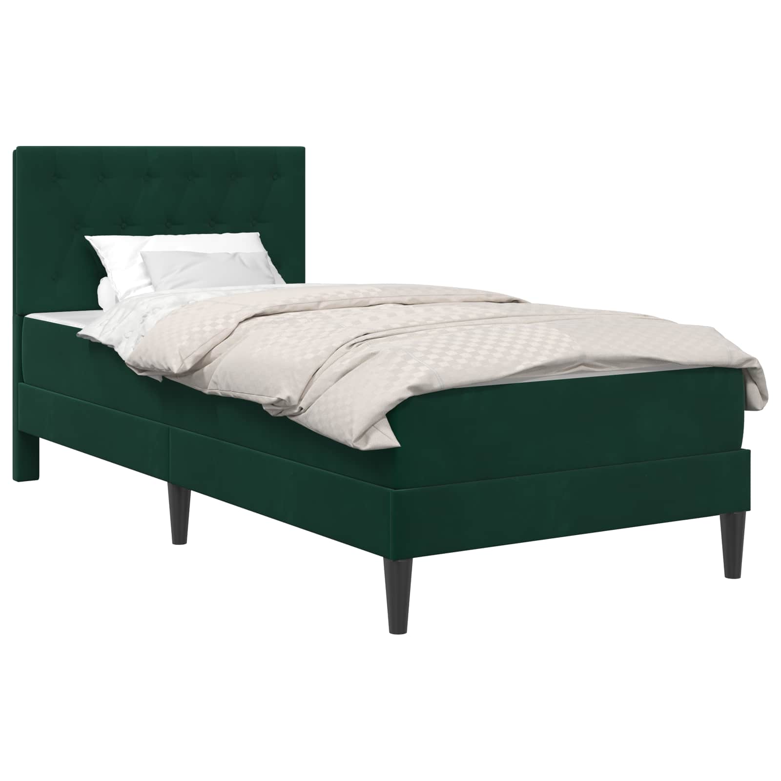 Struttura letto con materasso Verde Scuro 90 x 200 cm Velluto | homemem39