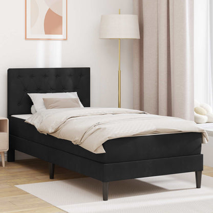 Struttura letto con materasso Nero 90 x 200 cm Velluto | homemem39