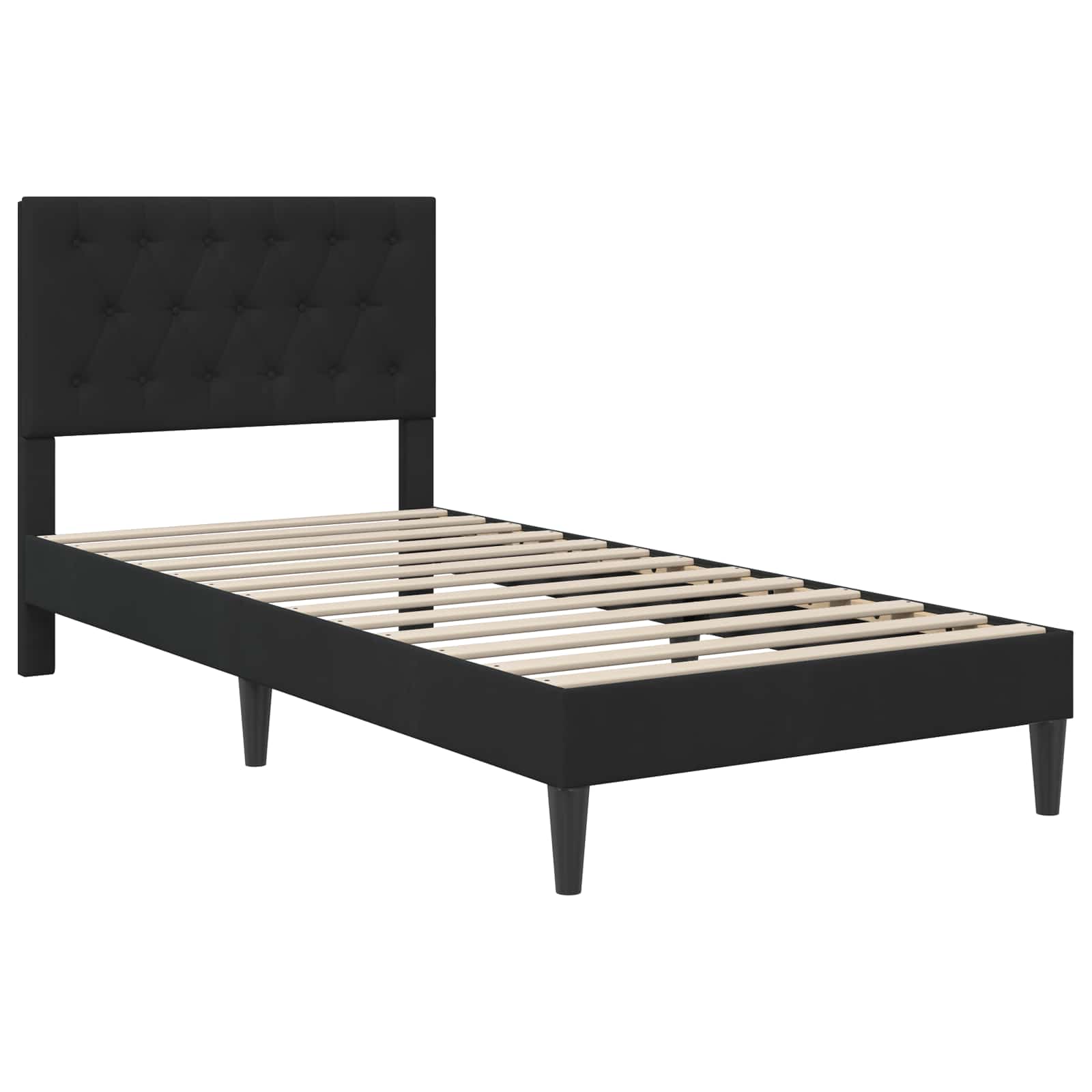 Struttura letto con materasso Nero 90 x 200 cm Velluto | homemem39