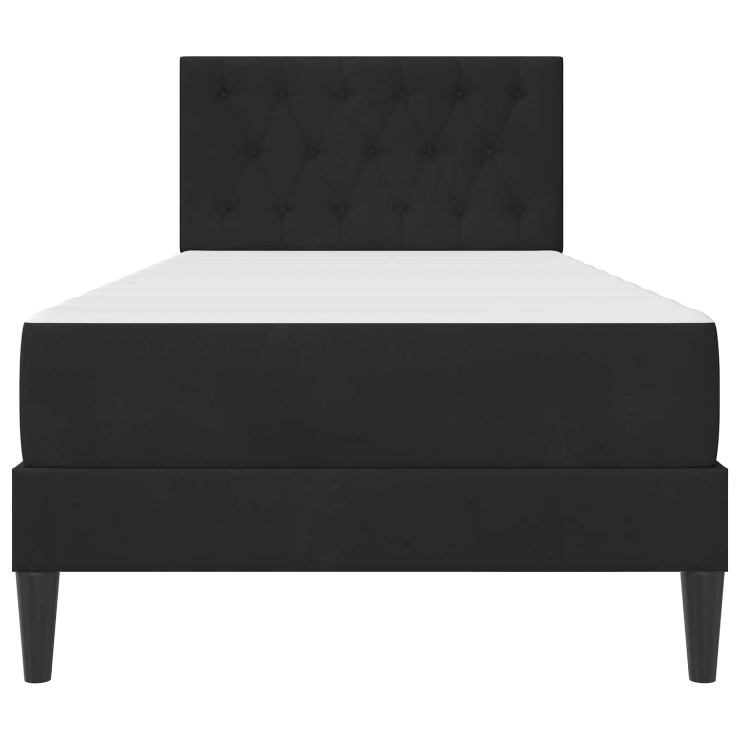 Struttura letto con materasso Nero 90 x 200 cm Velluto | homemem39