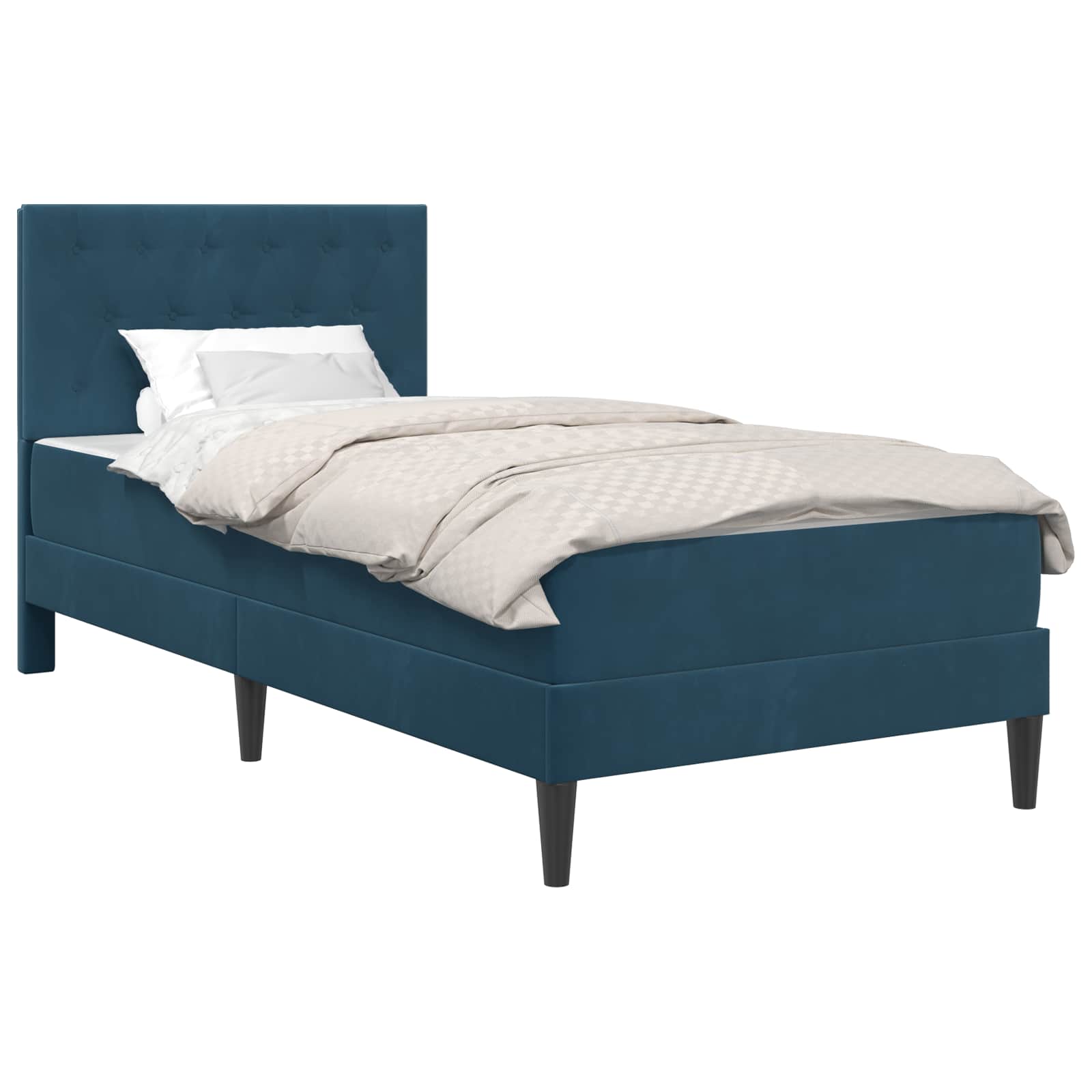 Struttura letto con materasso Blu 90 x 200 cm Velluto | homemem39
