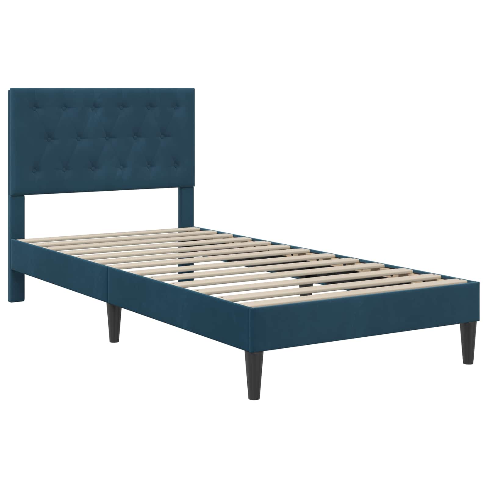 Struttura letto con materasso Blu 90 x 200 cm Velluto | homemem39