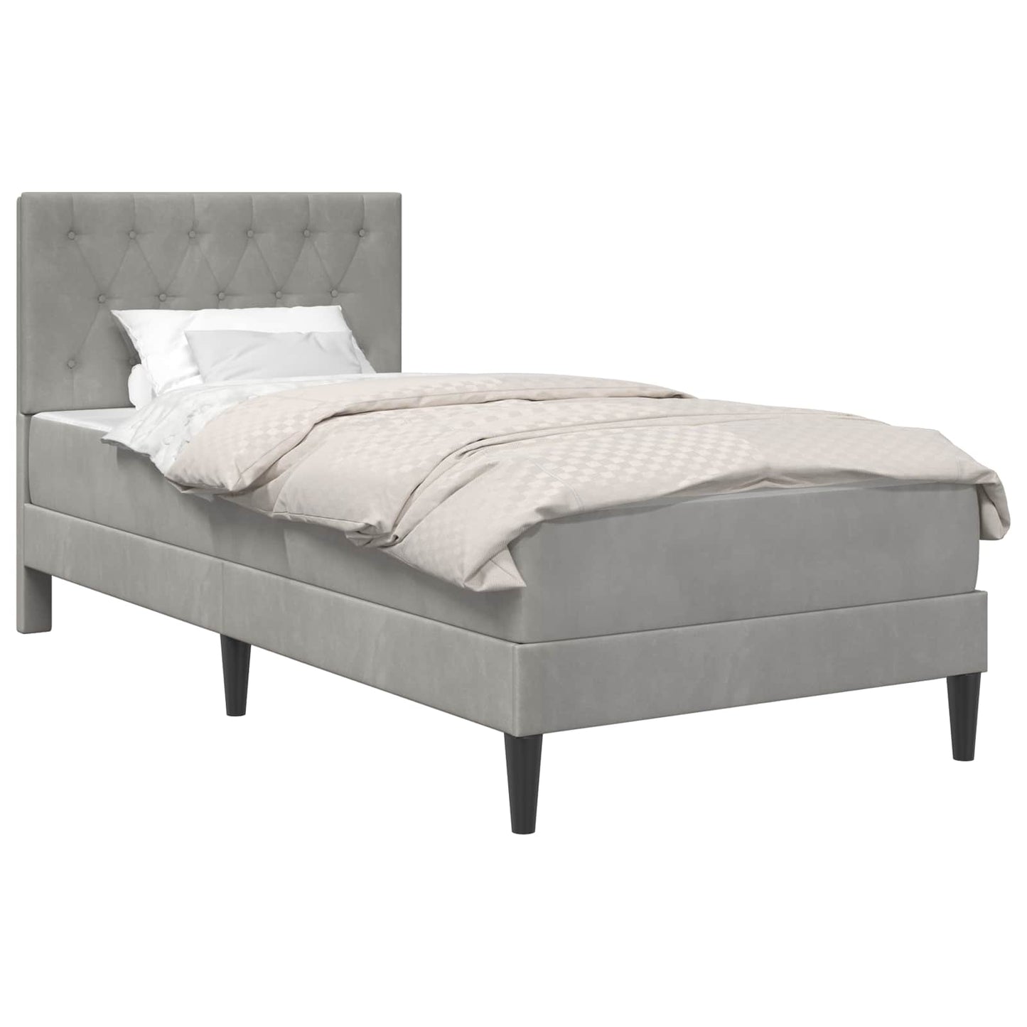 Struttura letto con materasso Grigio chiaro 100 x 200 cm | homemem39