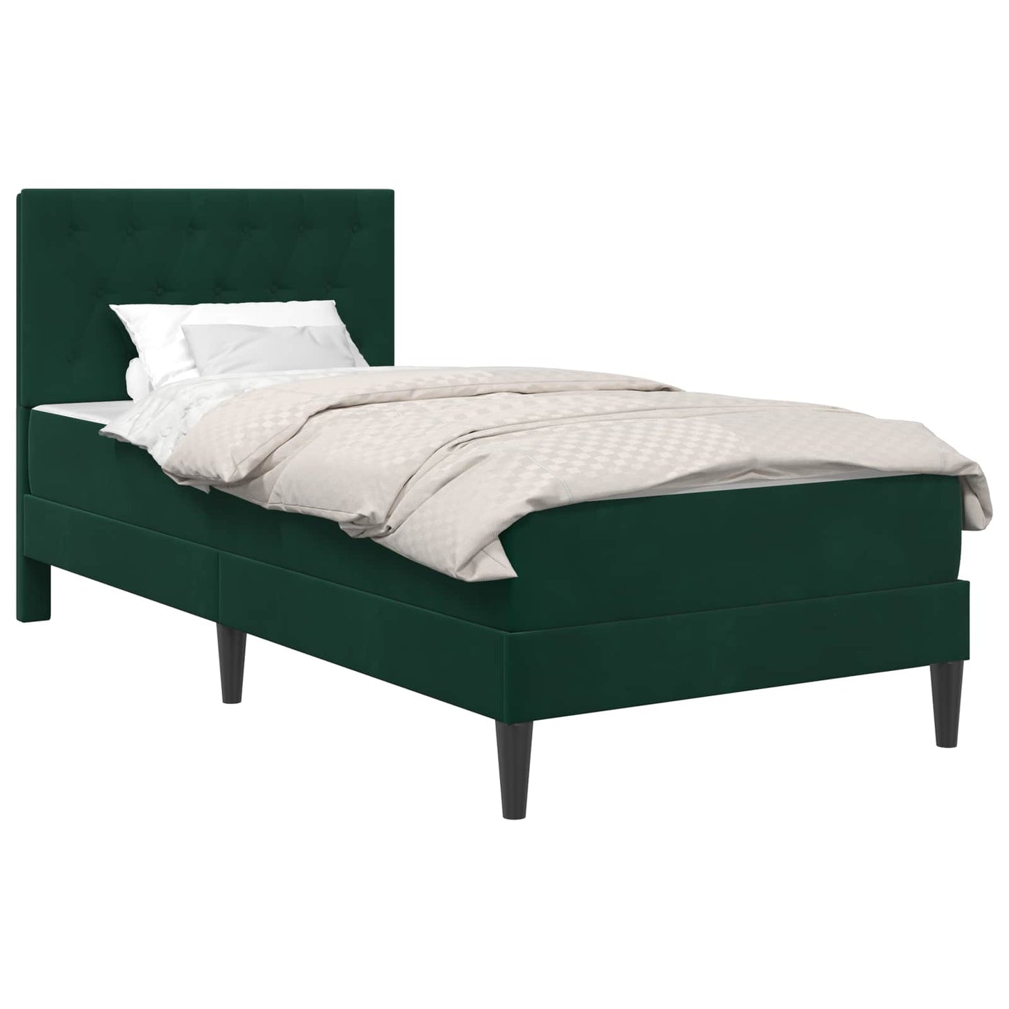 Struttura letto con materasso Verde Scuro 100 x 200 cm Velluto | homemem39