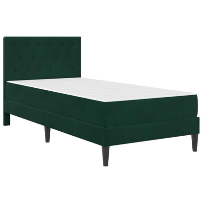 Struttura letto con materasso Verde Scuro 100 x 200 cm Velluto | homemem39