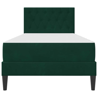 Struttura letto con materasso Verde Scuro 100 x 200 cm Velluto | homemem39