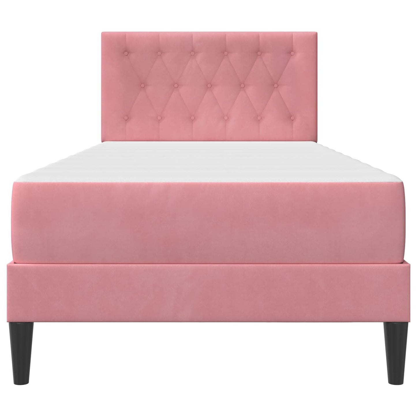 Struttura letto con materasso Rosa 100 x 200 cm Velluto | homemem39
