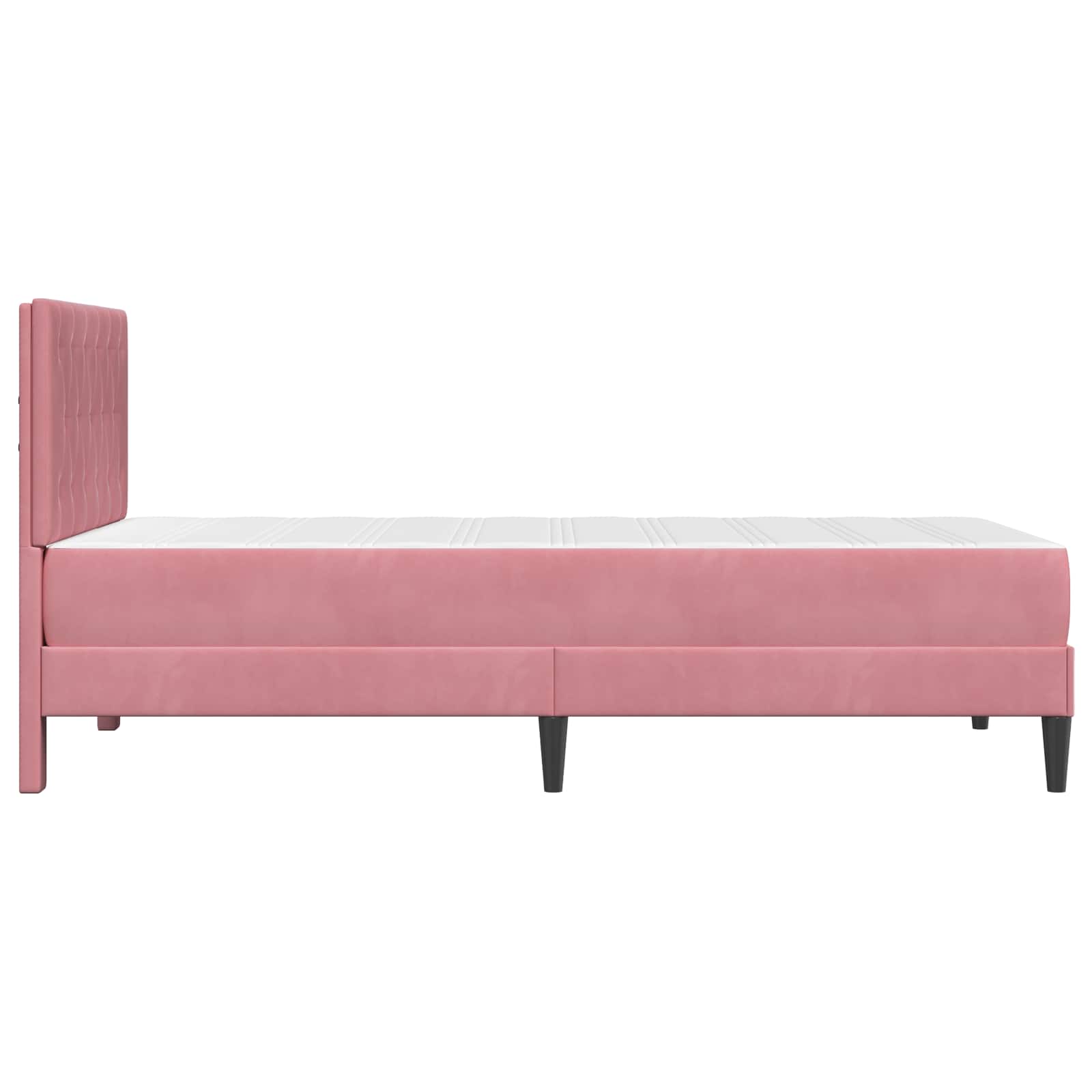 Struttura letto con materasso Rosa 100 x 200 cm Velluto | homemem39