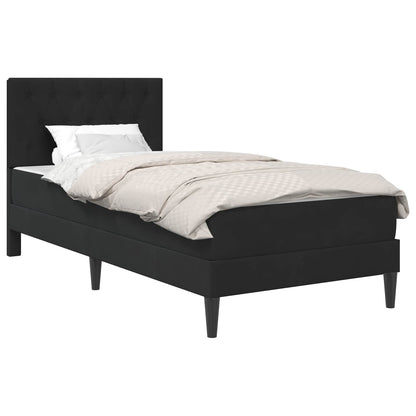 Struttura letto con materasso Nero 100 x 200 cm Velluto | homemem39