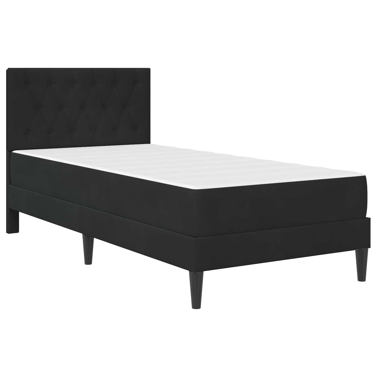 Struttura letto con materasso Nero 100 x 200 cm Velluto | homemem39