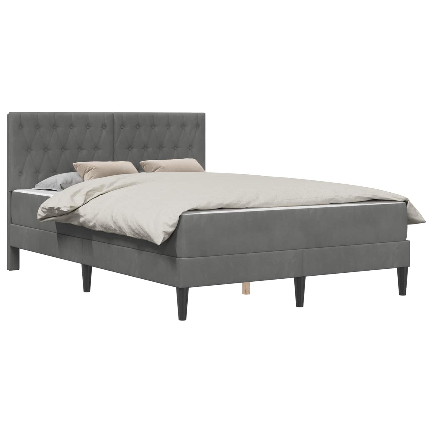 Struttura letto con materasso Grigio scuro 120 x 190 cm Velluto | homemem39