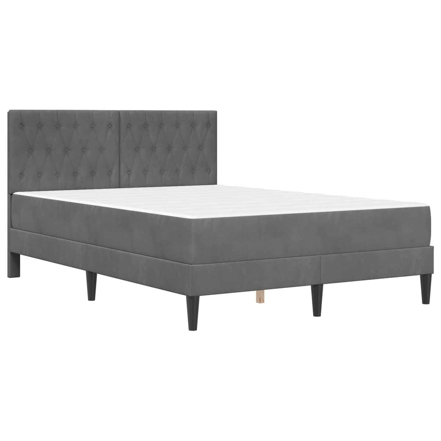 Struttura letto con materasso Grigio scuro 120 x 190 cm Velluto | homemem39