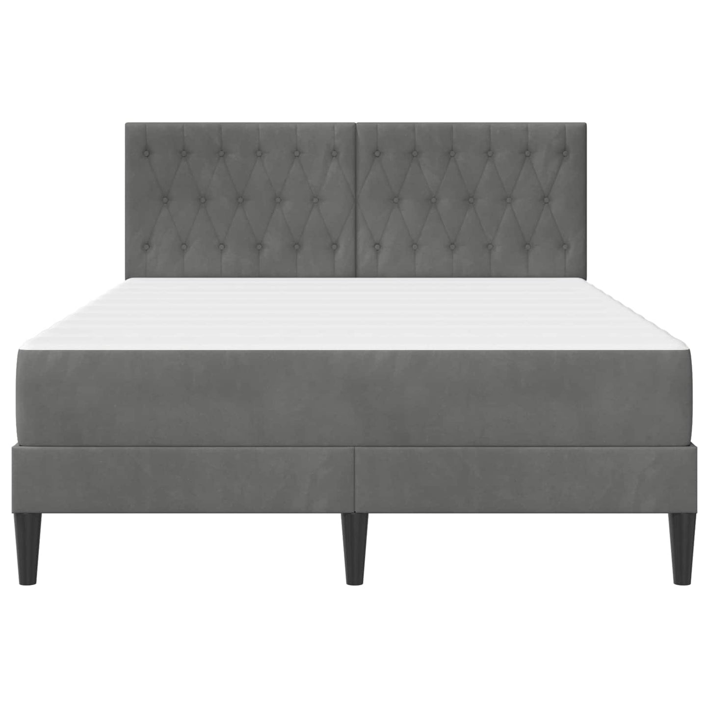 Struttura letto con materasso Grigio scuro 120 x 190 cm Velluto | homemem39