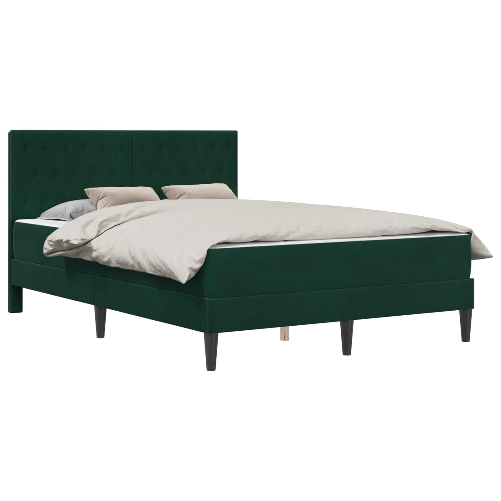 Struttura letto con materasso Verde Scuro 120 x 190 cm Velluto | homemem39