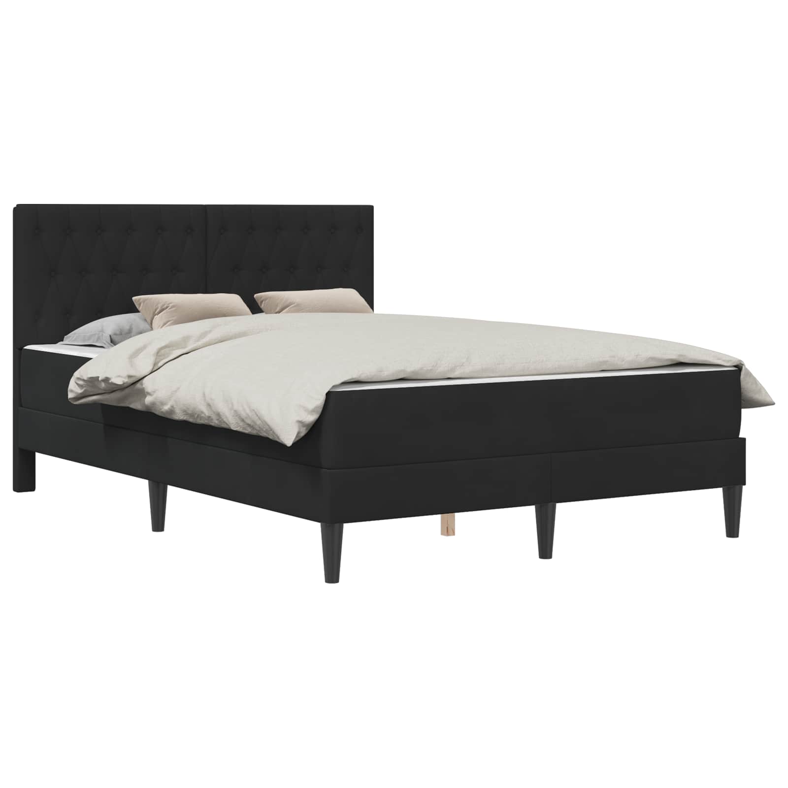 Struttura letto con materasso vidaXL Nero 120 x 190 cm Velluto | homemem39