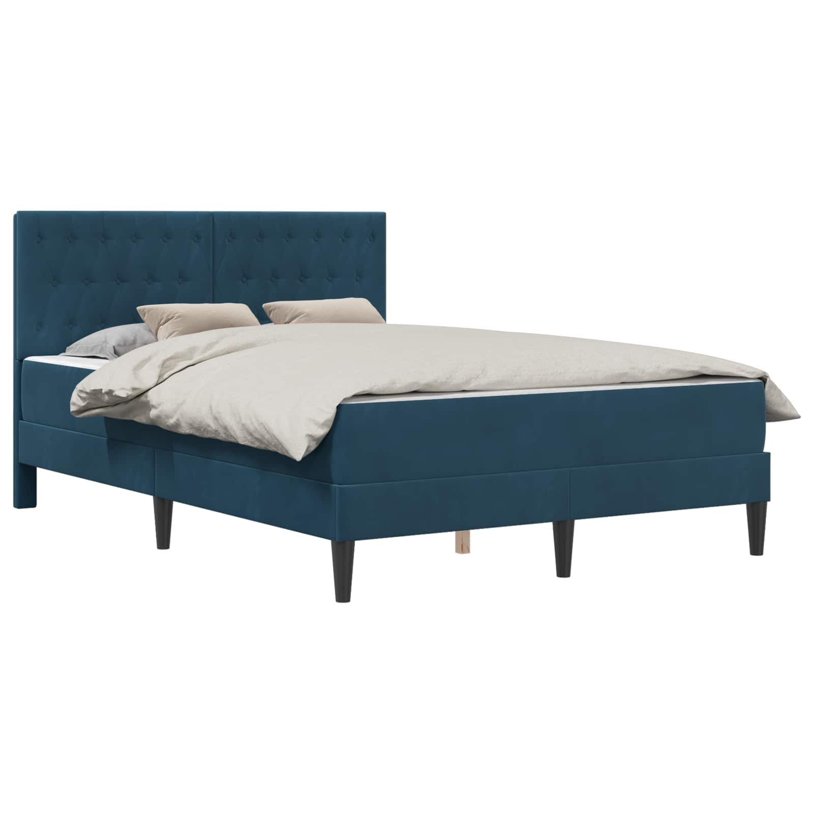 Struttura letto con materasso vidaXL Blu 120 x 190 cm Velluto | homemem39