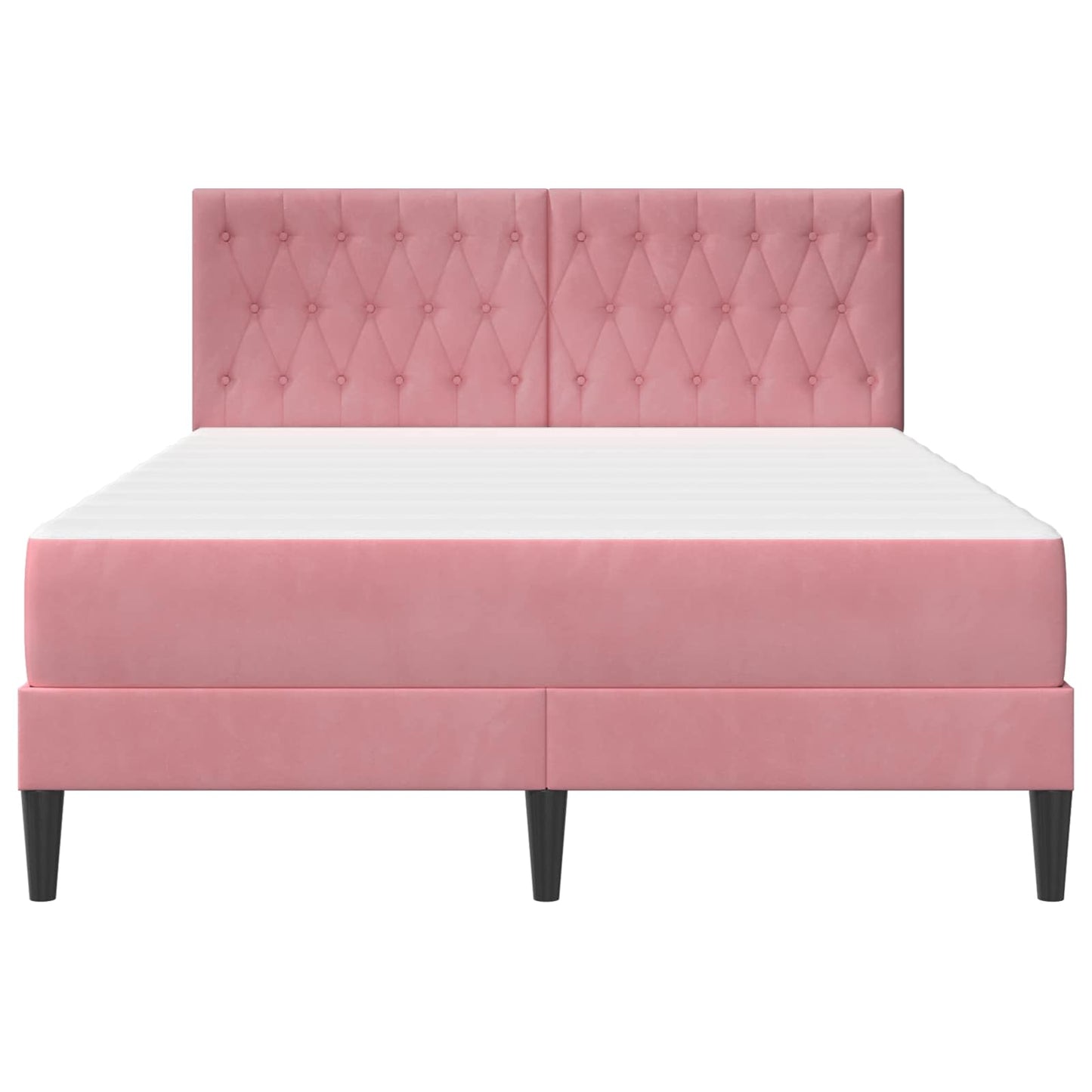 Struttura letto con materasso Rosa 120 x 200 cm Velluto | homemem39