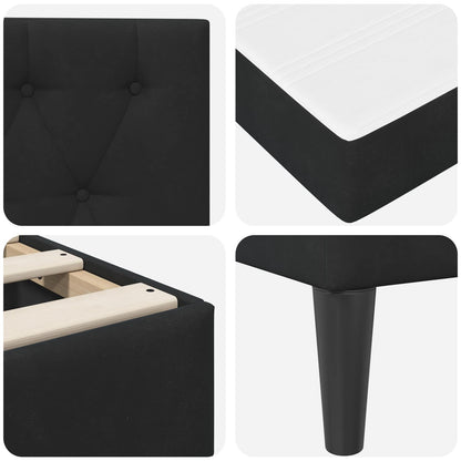 Struttura letto con materasso Nero 120 x 200 cm Velluto | homemem39