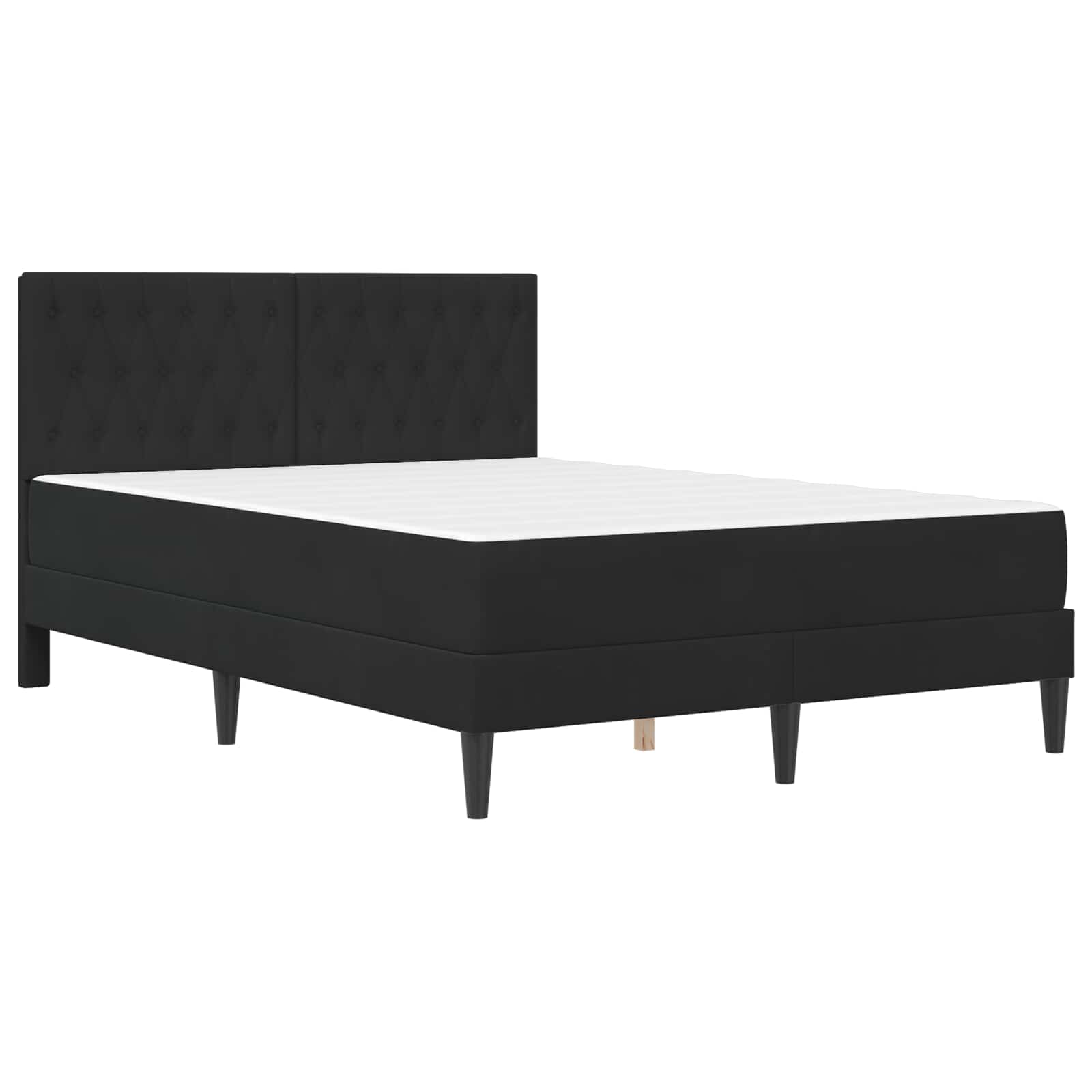 Struttura letto con materasso Nero 120 x 200 cm Velluto | homemem39