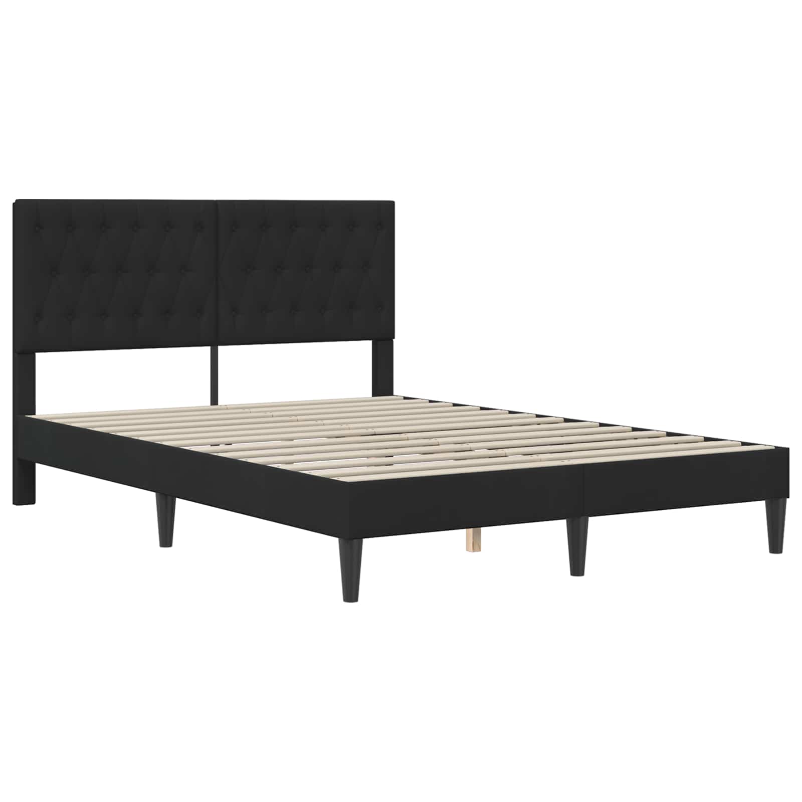 Struttura letto con materasso Nero 120 x 200 cm Velluto | homemem39