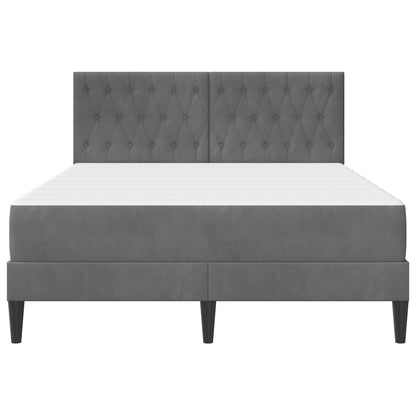 Struttura letto con materasso Grigio scuro 140 x 190 cm Velluto | homemem39
