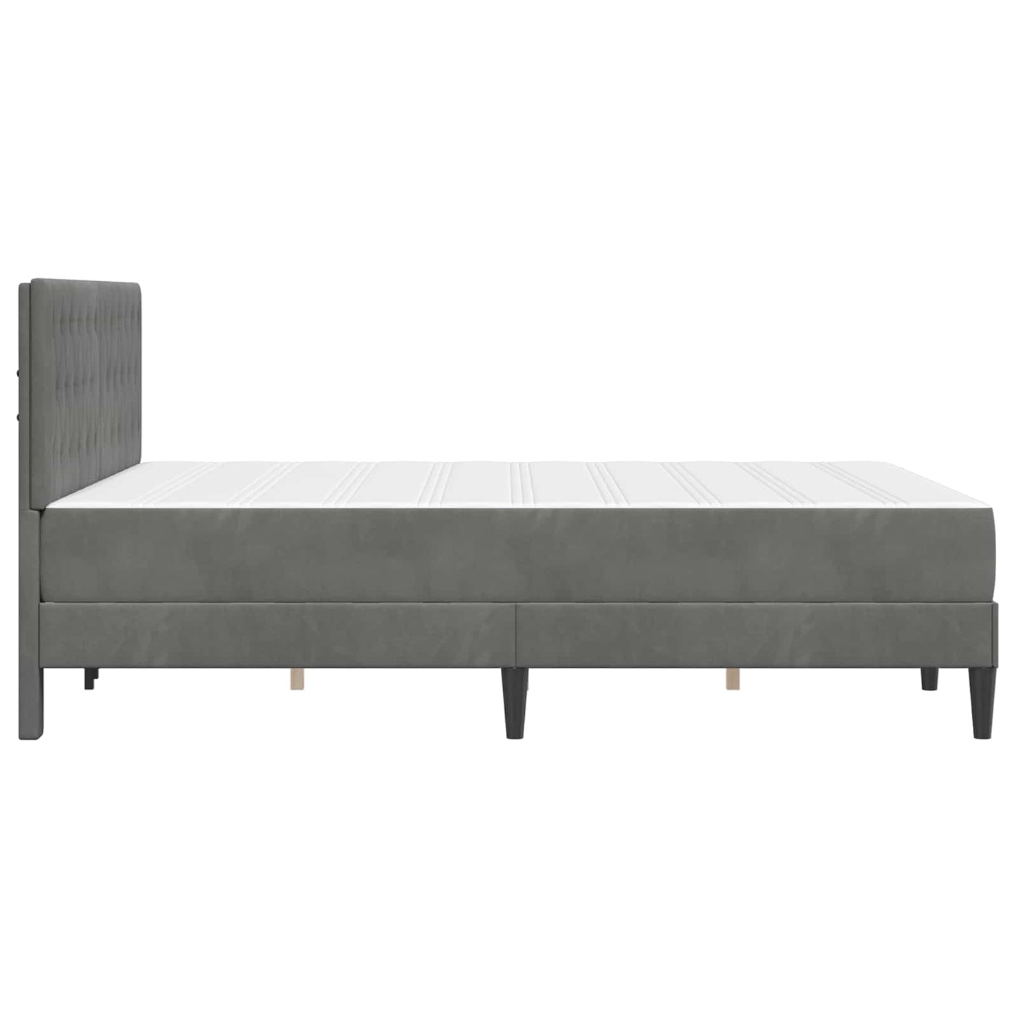 Struttura letto con materasso Grigio scuro 140 x 190 cm Velluto | homemem39