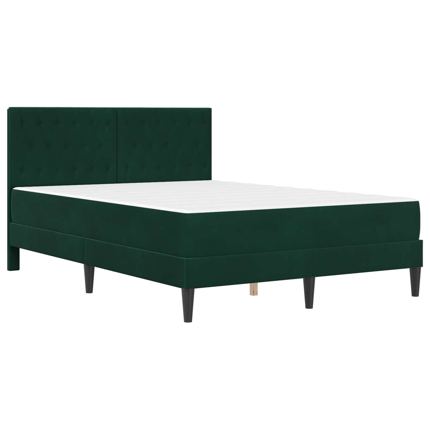Struttura letto con materasso Verde Scuro 140 x 190 cm Velluto | homemem39