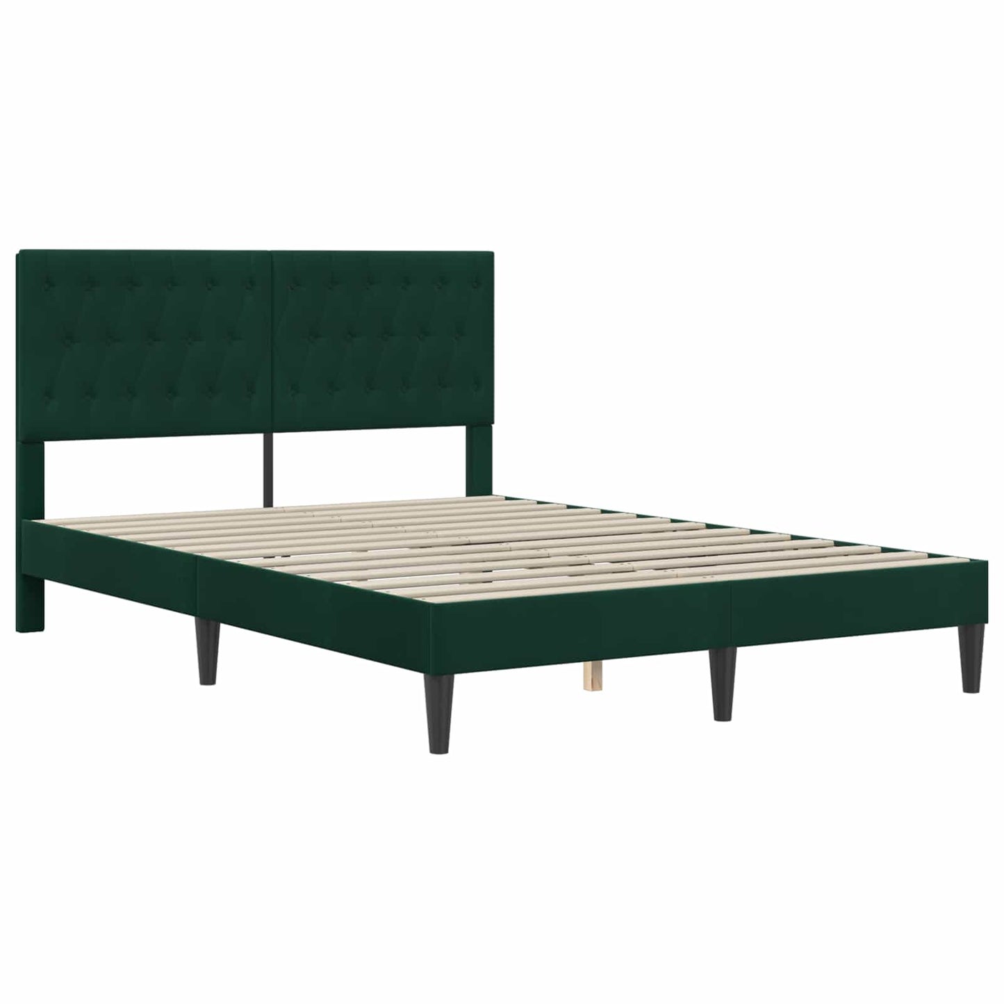 Struttura letto con materasso Verde Scuro 140 x 190 cm Velluto | homemem39