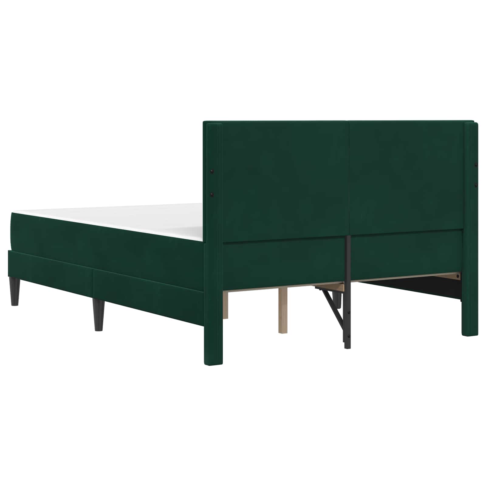 Struttura letto con materasso Verde Scuro 140 x 190 cm Velluto | homemem39