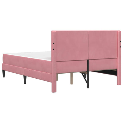 Struttura letto con materasso Rosa 140 x 190 cm Velluto | homemem39