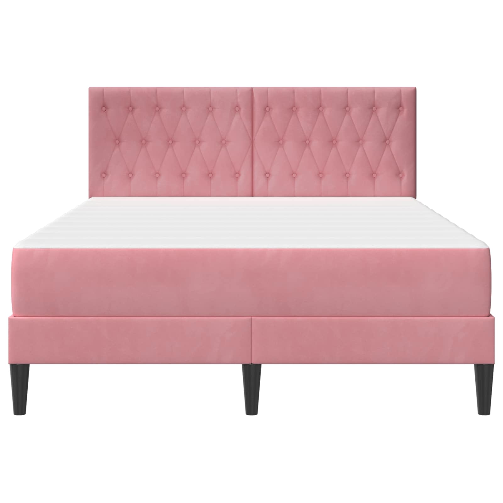 Struttura letto con materasso Rosa 140 x 190 cm Velluto | homemem39