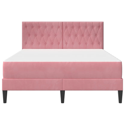 Struttura letto con materasso Rosa 140 x 190 cm Velluto | homemem39