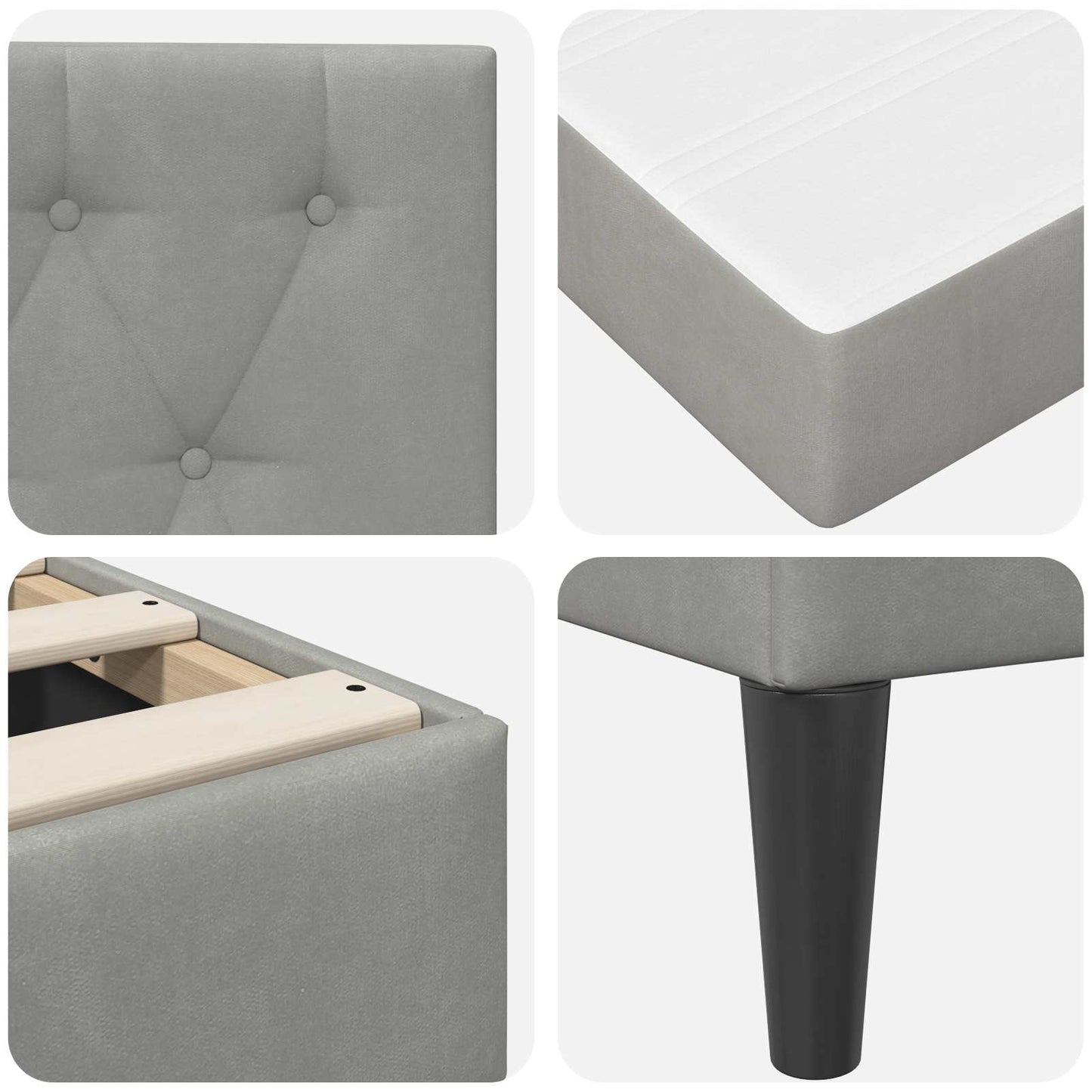Struttura letto con materasso Grigio chiaro 140 x 200 cm | homemem39