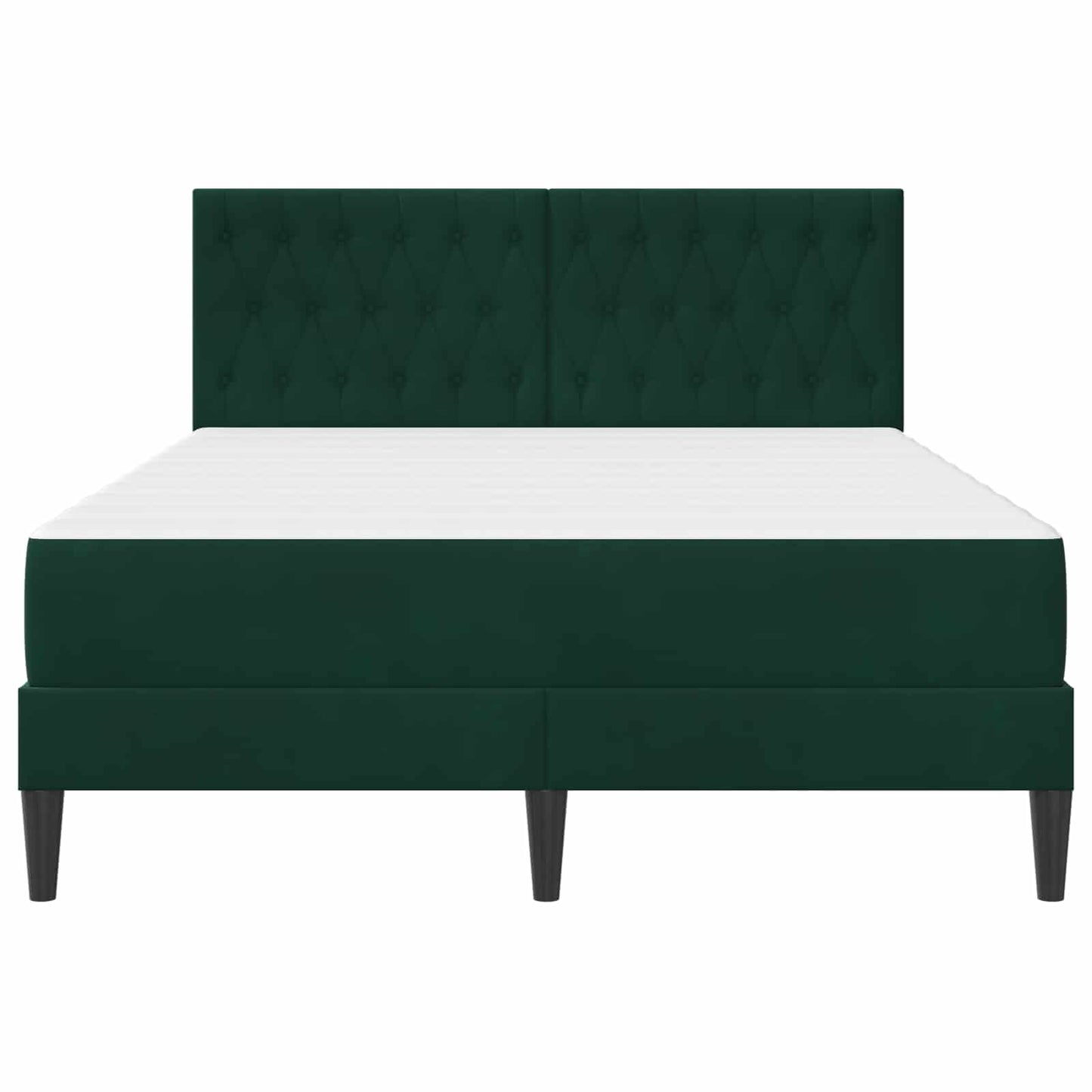 Struttura letto con materasso Verde Scuro 140 x 200 cm Velluto | homemem39