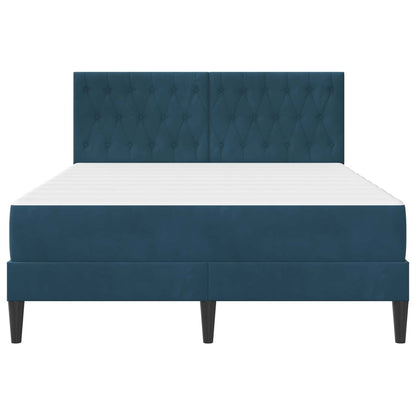 Struttura letto con materasso Blu 140 x 200 cm Velluto | homemem39